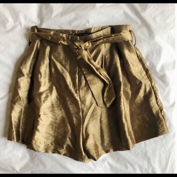 Zara Gold Tie Shorts - Picture 4 of 4